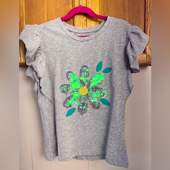 NWT Kidpik Bundle, Girls L (12), Teal ribbed top, Babydoll tee, Flower sequin - Picture 3 of 4